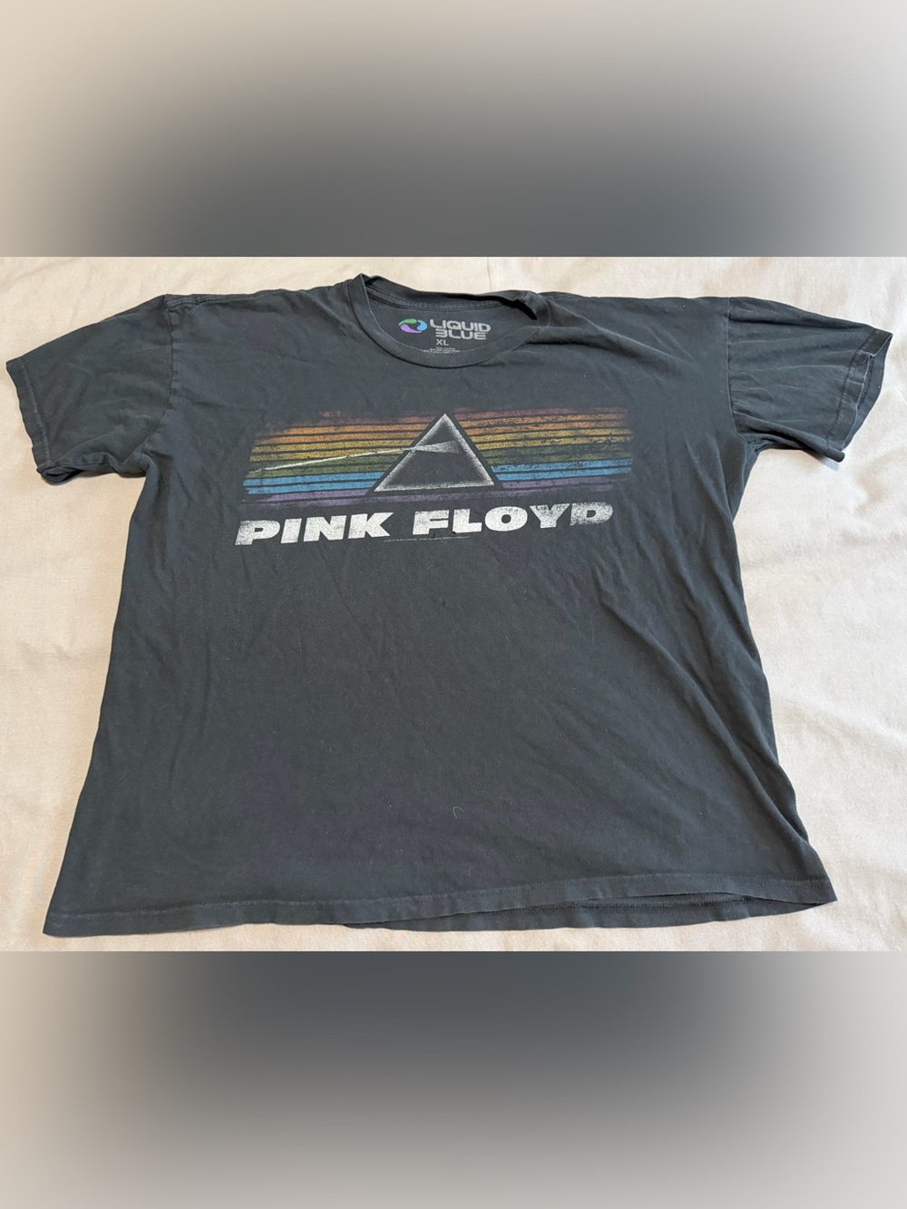 Liquid Blue Pink Floyd Shirt Mens Size XL Black Dark Side of the Moon 2012